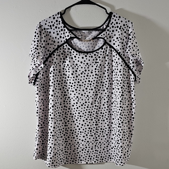 Polka Dot Women's Top By Notations. Cap Sleeve. Size 3x. - Picture 1 of 8